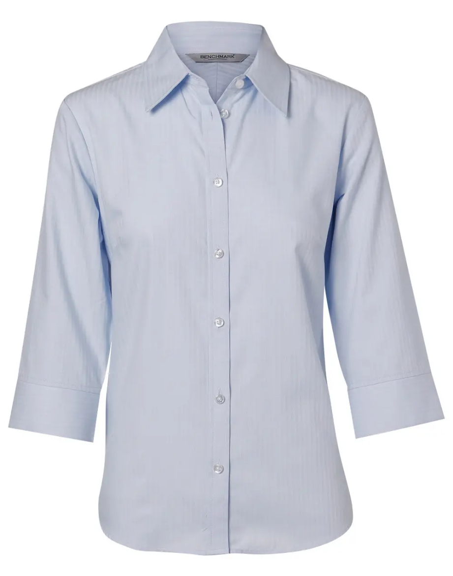 Picture of Winning Spirit, Ladies Mini Herringbone 3/4 Sleeve Shirt